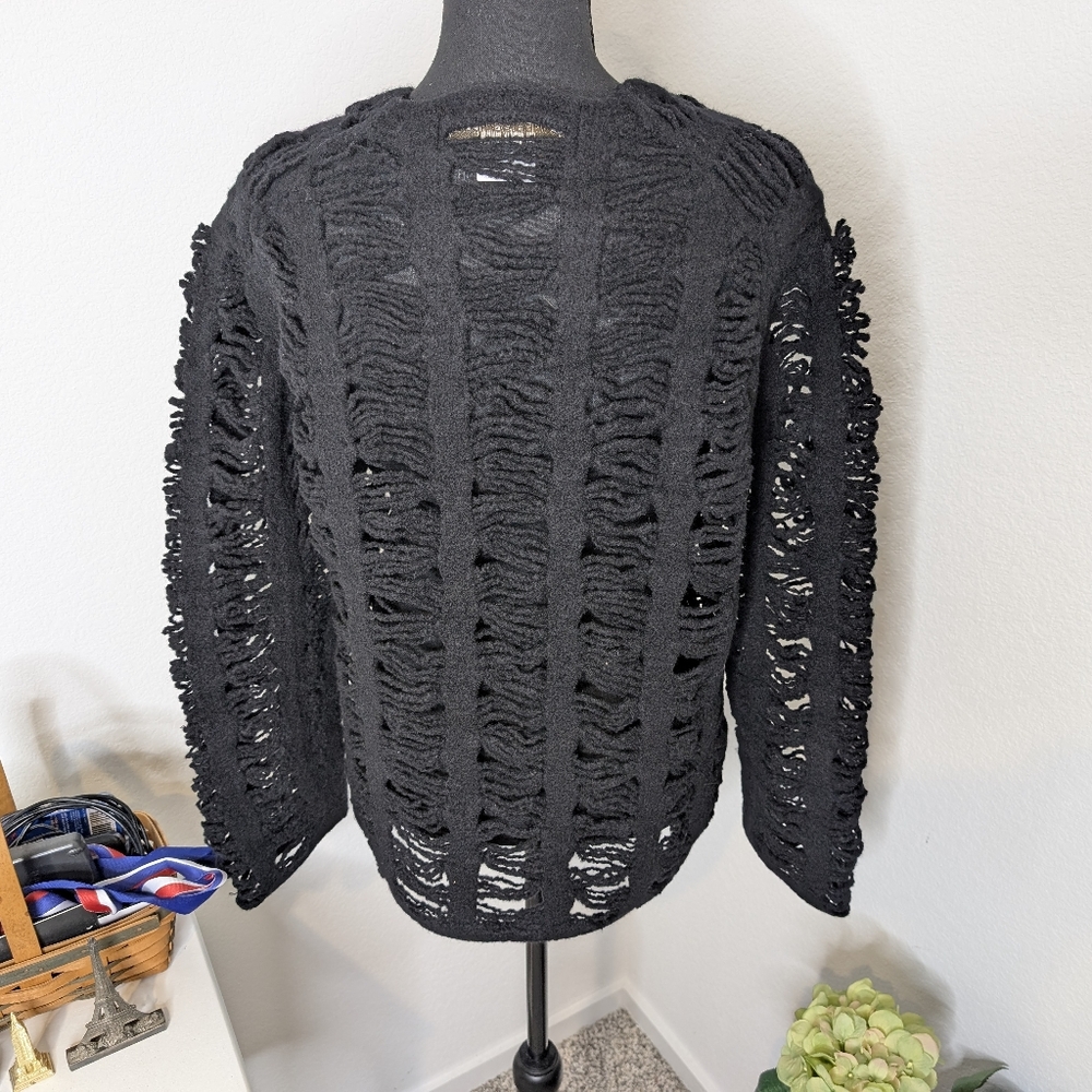 Comme des Garçons Homme Plus Men's Splash Pattern Knit in Black - Picture 7 of 12